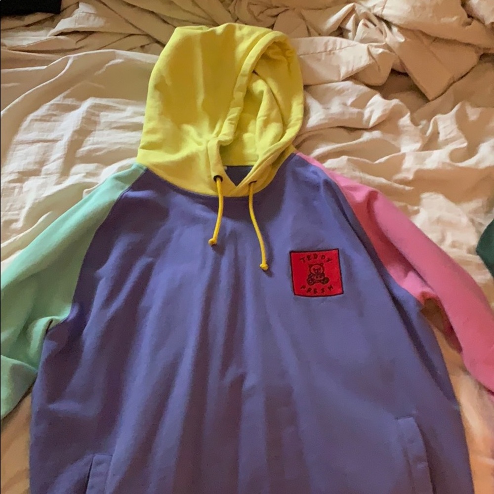 Color block teddy fresh hoodie